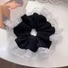 Scrunchie Grande de Encaje Dulce con Lazo para Mujeres Estilo Ballet Moño Atadura para el Cabello Cuerda para Cola de Caballo Baja