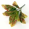 Plantas Verdes Artificiales Transfronterizas Temu con 9 Hojas de Madera que Cambian de Color, Decoración de Pared de Fondo para Plantas de Interior, Venta Directa del Fabricante