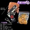 Accesorios de modelo de animación 22cm arma pequeña con porta cuchillos navaja de resorte modelo de pistola goma elástica arma de aleación token
