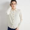 Cárdigan de cachemira para mujer 23 otoño e invierno Nueva camisa de cuello POLO prenda exterior suéter suelto de manga larga solapa prenda exterior de punto
