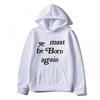 Sudadera Talla Europea Ye Must Be Born Again Estampado Sudadera con Capucha Holgada para Hombre y Mujer