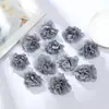 C Cabeça de Flor de Cravo Simulada com Bordas Queimadas, Flor Artificial para Pente de Cabelo DIY, Adorno de Cabeça Hanfu, Decoração de Acessório para Chapéu de Formatura 5cm