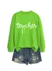 Amazon eBay sitio independiente moda casual simple versátil mujer estilo tech otoño e invierno cuello redondo manga larga sudadera