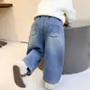 Jeans de Felpa para Niñas Otoño e Invierno 2025 Nuevos Pantalones de Felpa Enterizos para Niños Pantalones Rectos Engrosados de Invierno para Bebé