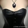 Collar de diseño gótico, colgante con marco de vidrio, diseño de gato negro y luna, adecuado para uso diario de mujeres