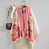 Bufanda de Imitación Cachemir Estilo Tweed con Camelia para Mujer en Otoño e Invierno Nueva Elegante Versátil Decorativa Engrosada Cálida Chal Largo