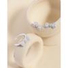 473 Diseño de Nicho de Lujo Ligero Estilo INS Coreano Clip para Oreja con Lazo de Zirconia que Combina con Todo Plata de Ley S925 Individual Texturas para Mujer