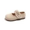Zapatos Pequeños de Cuero con Encaje Estilo Coreano para Niñas Primavera y Otoño 2025 Zapatos Birkenstock de Velero Poco Profundos para Niños Pequeños y Medianos Zapatos de Princesa