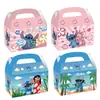 12 piezas Caja de Pastel Tema Stitch Stitch Fiesta de Cumpleaños Anime Caja de Regalo de Dulces para Bebé Estrella