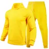 Outono/Inverno 2026 Transfronteiriço Unissex Casual Tamanho Europeu Conjunto Liso Colorido Sólido Conjunto de Duas Peças com Moletom Loose e Calça de Moletom