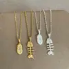 Collar Colgante de Metal con Forma de Estrella Ovalada y Espina de Pez Inspirado en el Diseño para Mujer, Personalidad de Nicho, Gargantilla de Moda de Lujo Ligero, Cadena para Clavícula
