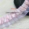Ribete de encaje plisado de tul de poliéster de doble capa de 4 cm para accesorios de ropa, dobladillo de falda, puños, ribete de encaje de soporte para falda hecho a mano DIY