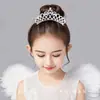 Corona Tiara Princesa Infantil con Incrustaciones de Diamantes Peine Corona para Niña Pequeña Regalo de Cumpleaños Accesorio para el Cabello de Alta Gama Elegante para Niñas