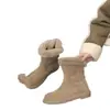 Botas de nieve populares, botas de algodón de suela gruesa para mujer, nueva colección de invierno 2026, forradas de forro polar y cálidas, botas cortas esponjosas, botas cortas engrosadas para mujer
