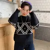 Suéter Pulóver para Niños 2022 Nuevo Estilo para Niños Mayores, Otoño e Invierno Cuello Redondo Estilo Coreano para Niños Tendencia Top Engrosado