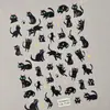 Lindas Pegatinas con Relieve de Gato Negro, Múltiples Opciones Disponibles, Pegatinas Impermeables 3D de Gatito Juguetón para Uñas DIY, Estilo Ca