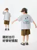 Nova Roupa de Verão Haima para Meninos: Camiseta de Manga Curta, Blusa Fina de Verão, Camisa Estampada de Algodão Puro de Manga Meia-Manga Classe A