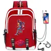 Mercadorias da Copa do Mundo de 2026: mochila com estampa de estrela do futebol e porta USB, mochila para estudantes, bolsa para laptop em estoque