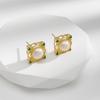 Nicho Estilo Francés Retro Corte Perla Incrustada Clip para la Oreja Pendientes para Mujer Estilo Chanel Elegantes de Lujo Ligero de Gama Alta Pendientes