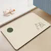 Alfombra de Barro de Diatomeas con Perro de Amor de Dibujos Animados para Baño Inodoro Absorbente de Agua Antideslizante Alfombra de Entrada Alfombra de Entrada