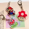 Juego de Animación de Dibujos Animados Serie Super Mario Llavero Acrílico Llavero Creativo Colgante Decoración de Bolso