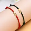 Pulsera de Cuerda Roja Feliz Año Nuevo Dorada Año del Zodiaco Pulsera Trenzada para Pareja para Atraer Riqueza y Buena Suerte Joyería, Alegría y Paz