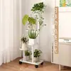 Soporte para Flores para Sala de Estar, Estante Móvil para Flores de Piso, Soporte de Exhibición de Macetas de Flores de Hierro Artístico para Balcón de Múltiples Capas