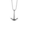 Collar con colgante de ancla de anzuelo de mano estilo marino nostálgico retro americano para hombre y mujer, cadena de suéter combinable para pareja, accesorios