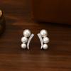 Pendientes vintage de perlas francesas para mujer, novedad de verano 2024, joyería de arco para orejas, celebrante de Internet, venta en vivo de pendientes Tide