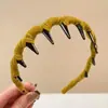 Diadema de Terciopelo Antideslizante con Dientes para Mujer Otoño e Invierno, Diadema Versátil Casual, Pinza para el Cabello, Diadema Antideslizante de Corona Alta