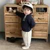 Conjunto de Suéter Estilo Coreano para Bebé Niños de Principios de Primavera, Ropa de Punto con Cuello para Bebés de Primavera y Otoño, Ropa Versátil para Niños Pequeños