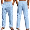 Pantalones de trabajo transpirables, finos, multibolsillos, holgados, informales, de pierna ancha, a la moda, para hombre transfronterizo estadounidense, 2025