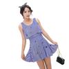 Traje de Baño Conservador con Falda Estilo Bóxer para Mujer, Adecuado para Aguas Termales, Busto Pequeño, Push-Up, Talla Grande, Traje de Baño Escolar de Una Pieza, Piaorshu 1739