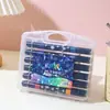 Plumón acrílico de doble punta con glitter transfronterizo, bolígrafo de acuarela para arte de punta suave de doble color, plumón fluorescente glit