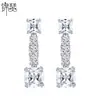 Brincos Longos de Zircônia Jinse Fashion Estilo Coreano Novos para Mulheres, Versáteis para o Dia a Dia, Design Único, Brincos de Tarraxa Elegantes