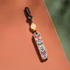 Sándalo Tallado Placa de Color Pintada a Mano Tendencia Nacional Llavero de Coche de Sándalo Tallado Placa Segura y Sonora Colgante Decorativo para Mochila de Pareja