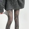 Medias de Encaje Rayadas Cruzadas con Hilo Plateado y Patrón de Diamantes para Mujer, Estilo JK Delgado, Seda Negra Sexy, Medias Grises Adelgazantes