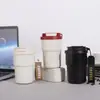Taza Térmica de Café de Color Sólido para Mujer Alta Apariencia 2026 Nuevo Acero Inoxidable con Popote Taza para Conservar el Frío Portátil Doble Bebida Taza de Café