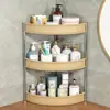 Estante de baño triangular de esquina con almacenamiento en niveles para baño, inodoro, escritorio, lavabo y colocación de cosméticos