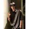 Nasa2026 Nuevo Estilo de Verano Camisa de Seda Helada con Estampado de Estrellas Manga Corta Estilo Verano Americano Talla Grande Camisa de Media Manga