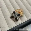 Botões de Metal Coloridos em Formato de Cruz Retangular para Ternos Tricôs Casacos Botões Decorativos Simples e Versáteis Costurados à Mão