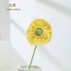 Amapola de Hilo Tejida a Mano Flor Artificial Accesorio para Fotografía Decoración de Escritorio Regalo de Vacaciones Adorno Creativo