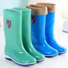Botas de lluvia impermeables de moda para mujer, de tubo largo, para exteriores, de tubo alto, cálidas, antideslizantes, resistentes al desgaste, zapatos de agua, zapatos impermeables para mujer para todas las estaciones
