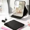 Espejo de maquillaje plegable, plegable, adecuado para dormitorios de estudiantes, a prueba de roturas, de escritorio, portátil, para uso en la oficina