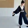 Conjunto Feminino Primavera Verão Outono 2026 Novo Casual Estilo Coreano para Crianças de Meia-Idade e Mais Velhas Estilo Preguiçoso Nuvens Conjunto de Três Peças Transfronteiriço