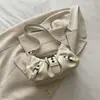 Bolsa de ombro sob o braço estilo biker retrô americano de grande capacidade plissada, novidade outono 2026, para mulheres