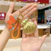 Llavero de Oro Puro 999 Creativo de Moda Colgante de Oro Bolso de Riqueza Diaria Bolsa de la Suerte Encanto Concha de Agua Mismo Estilo