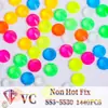 Weichen Wholesale SS3-SS30 Brillante Nuevo Sólido Gelatina Fluorescente Sin Fijación por Calor Raya de Pedrería Accesorios de Joyería de Cristal