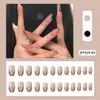 Uñas postizas estampadas cortas, medianas y largas de fábrica, con diseño de armadura, productos terminados en caja, venta al por mayor, se pueden personalizar según muestras