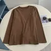 Camiseta Base Bordada de Dibujos Animados con Puntos Pequeños, Tacto Suave de Terciopelo Nube, Top Grueso y Cálido de Otoño e Invierno para Mujer